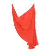 00393 GEWEVEN SJAAL ORANGE CORAL